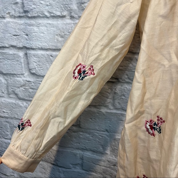 NWT Tularosa Women's XS Cream Blythe Mini Dress Cream Pink Embroidered - Picture 10 of 16